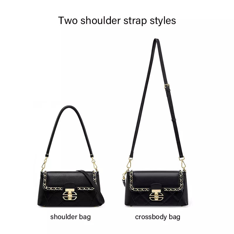 Flap Leather Convertible Shoulder Bag