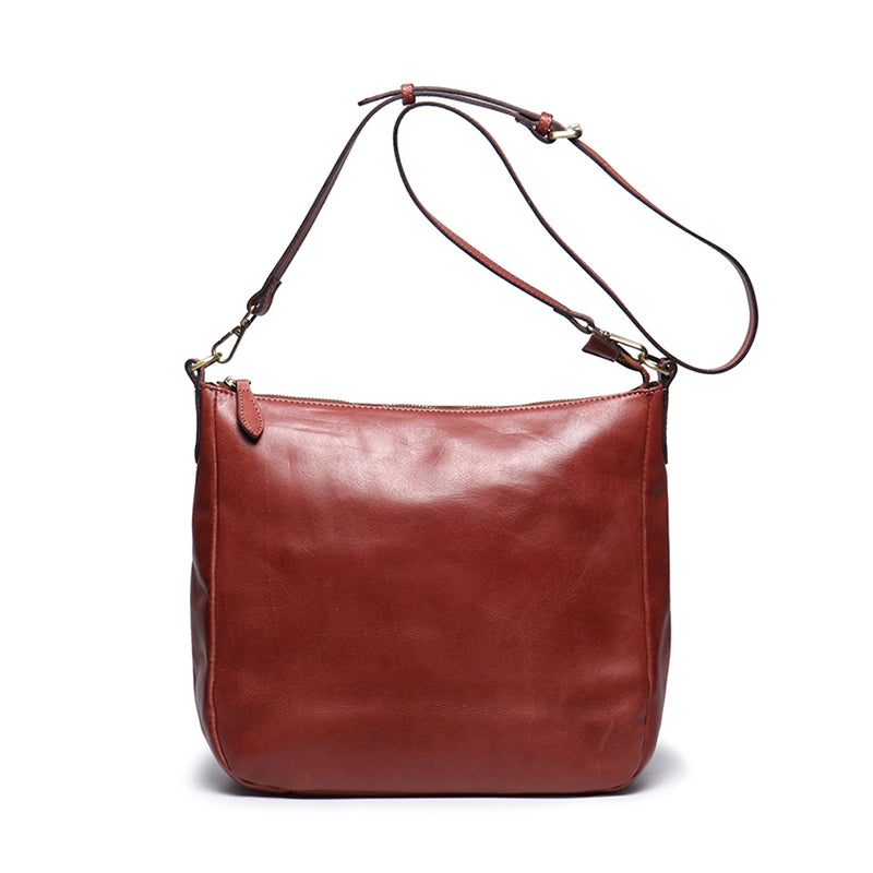 Medium Vegetable Tanned Leather Crossbody Handbag