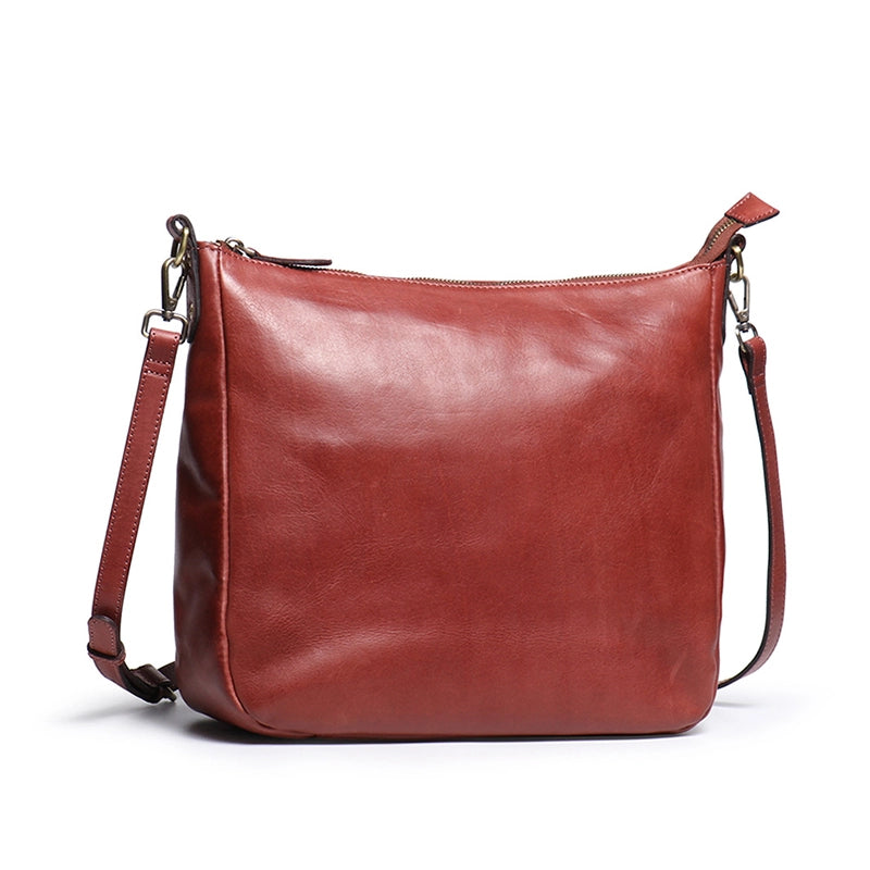 Medium Vegetable Tanned Leather Crossbody Handbag