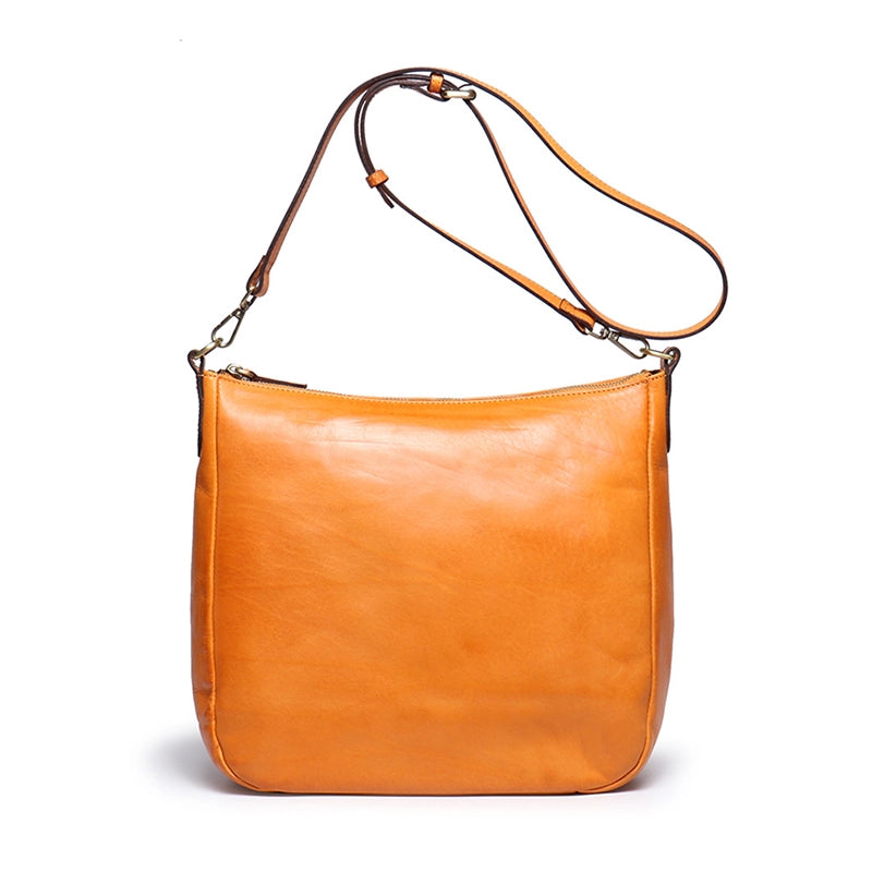 Medium Vegetable Tanned Leather Crossbody Handbag